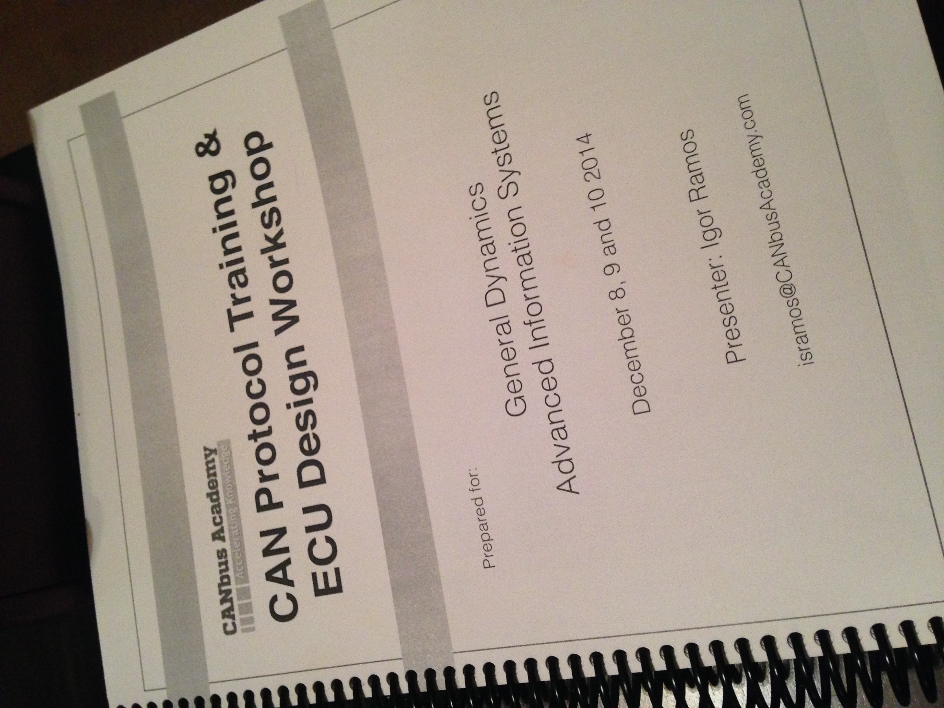 CAN Protocol ECU Design workshop Handbook